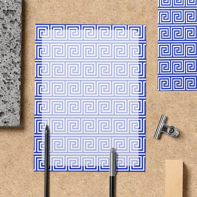 Greek Meander Key Squares Pattern Blue (Creator Uploaded)
