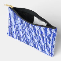 Greek Meander Key Squares Pattern Blue
