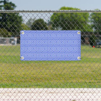 Greek Meander Key Squares Pattern Blue