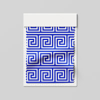 Greek Meander Key Squares Pattern Blue