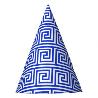 Greek Meander Key Squares Pattern Blue