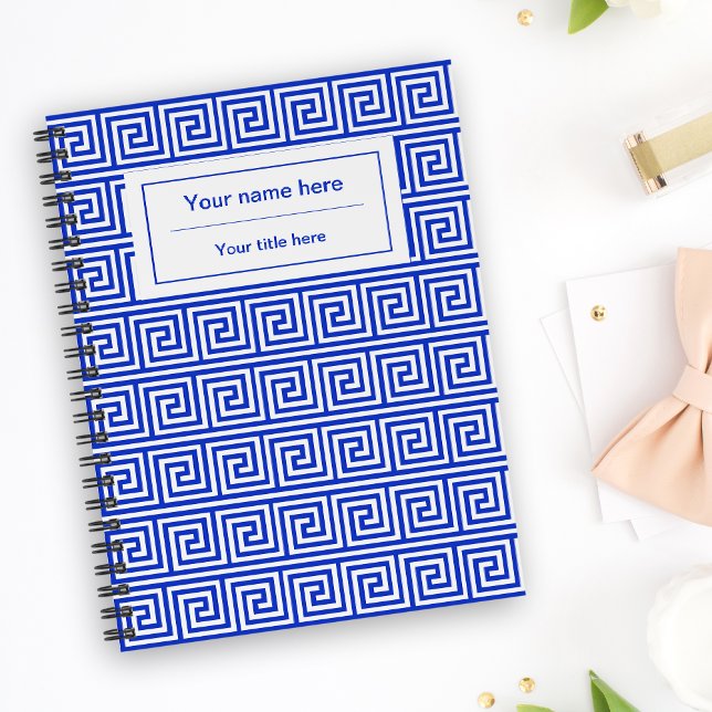 Greek Meander Key Squares Pattern Blue Planner (Creator Uploaded)