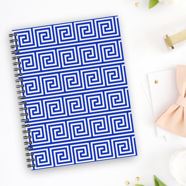 Greek Meander Key Squares Pattern Blue Planner (Creator Uploaded)