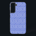 Greek Meander Key Squares Pattern Blue Samsung Galaxy Case<br><div class="desc">Elegant,  stylish and sophisticated Greek pattern in blue and white colour. Modern and trendy gift,  perfect for the Mediterranean lover in your life.</div>