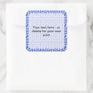 Greek Meander Key Squares Pattern Blue Square Sticker