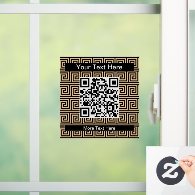 Greek Meander Key Squares Pattern Brown (Home)