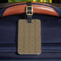 Greek Meander Key Squares Pattern Brown