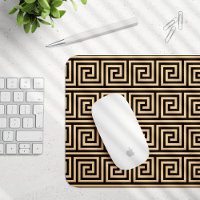 Greek Meander Key Squares Pattern Brown