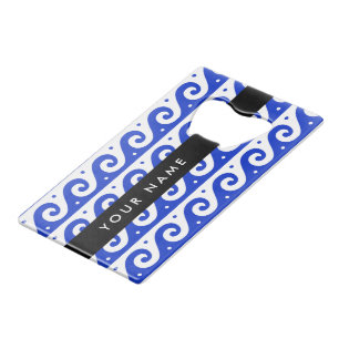 Greek Meander Key, Wave Key, Blue, Your Name