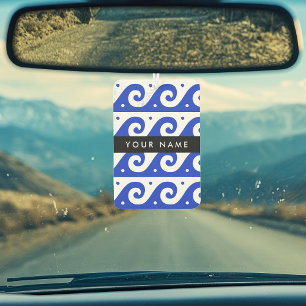 Greek Meander Key, Wave Key, Blue, Your Name Car Air Freshener
