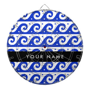 Greek Meander Key, Wave Key, Blue, Your Name Dartboard