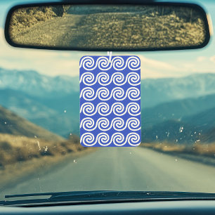 Greek Meander Key Waves Pattern Blue Car Air Freshener