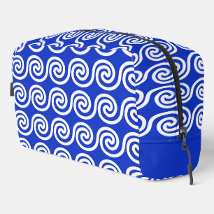 Greek Meander Key Waves Pattern Blue Dopp Kit