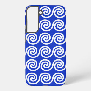 Greek Meander Key Waves Pattern Blue Samsung Galaxy Case