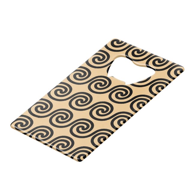 Greek Meander Key Waves Pattern Brown (Front Angled)