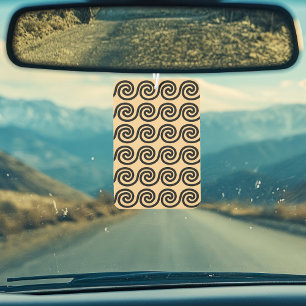 Greek Meander Key Waves Pattern Brown Car Air Freshener