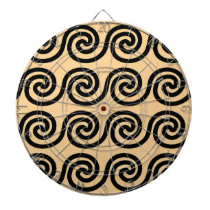 Greek Meander Key Waves Pattern Brown Dartboard
