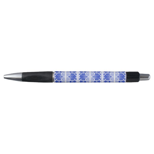 Greek Mediterranean Arabesque Pattern Blue (Front)