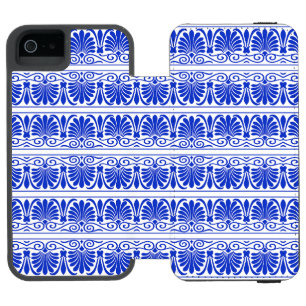 Greek Mediterranean Arabesque Pattern Blue Incipio Watson™ iPhone 5 Wallet Case