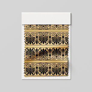 Greek Mediterranean Arabesque Pattern Brown Fabric