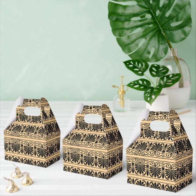 Greek Mediterranean Arabesque Pattern Brown Favour Box (Multiple)