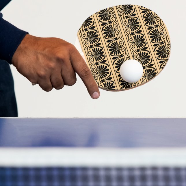 Greek Mediterranean Arabesque Pattern Brown Ping Pong Paddle (Insitu)