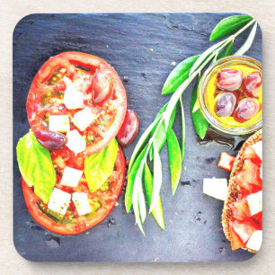 "Greek & Mediterranean Diet" Cute Photo. Buy Now Coaster