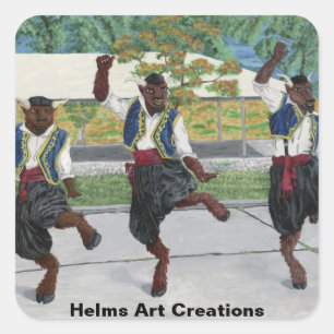 Greek Minotaurs Dancing Fantasy Art Stickers
