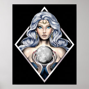 Greek Moon Goddess Nyx Poster