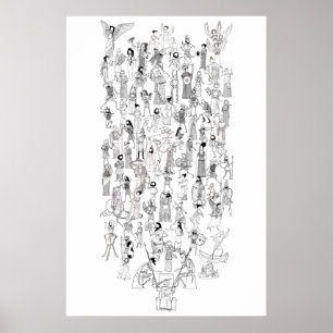 Greek Myth Comix - characters from selected Myths Poster