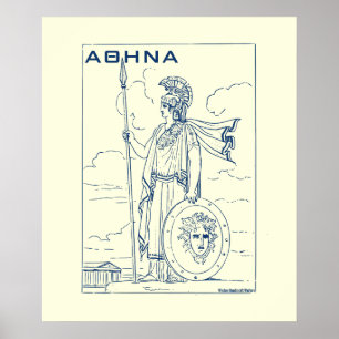 Greek Mythology Athena Goddess Ancient Greece   Poster