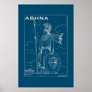 Greek Mythology Athena Goddess Ancient Greece  Poster