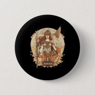 Greek Mythology_ Athena, Goddess Of Wisdom And War 6 Cm Round Badge