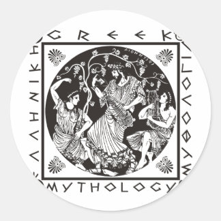 Greek Mythology (black) Classic Round Sticker