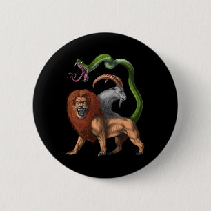 Greek Mythology Chimera 6 Cm Round Badge