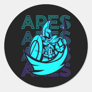 Greek Mythology Gifts Ares Greek God War Retro Are Classic Round Sticker
