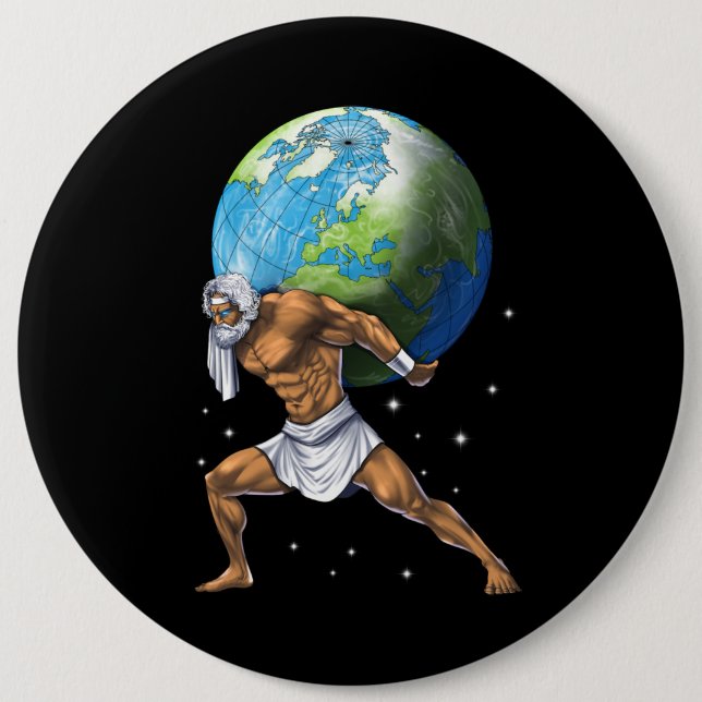 Greek Mythology God Atlas 6 Cm Round Badge (Front)