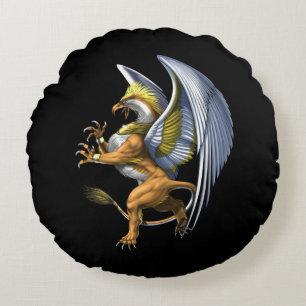 Greek Mythology Griffin Round Cushion