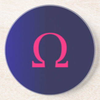 Greek Omega in Pink #3 Coaster