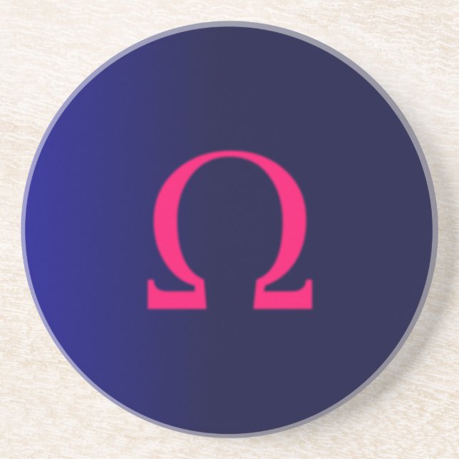 Greek Omega in Pink #3 Coaster (Front)