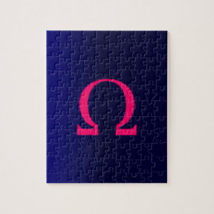 Greek Omega in Pink #3 Jigsaw Puzzle