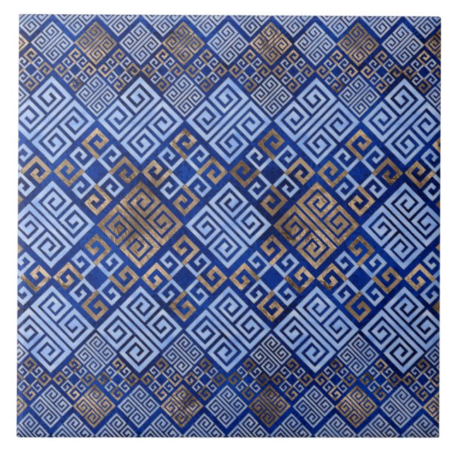 Greek Ornament with Meander Key Ceramic Tile (Front)