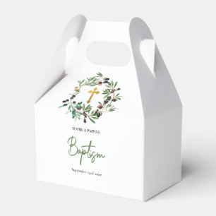 Greek Orthodox Christening Baptism Olives Greenery Favour Box