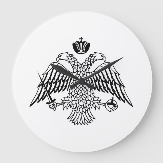 Greek Orthodox Church flag Mount Athos religious Large Clock (Front)