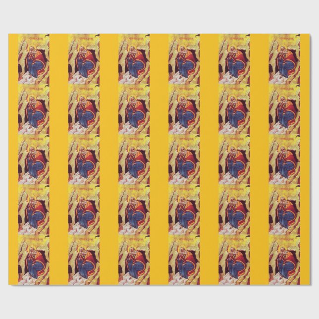 Greek orthodox icon of Prophet Elijah Wrapping Paper (Flat)