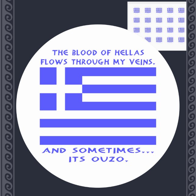 Greek Ouzo Classic Round Sticker (Creator Uploaded)