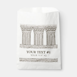 Greek party with custom text and stone elements favour bag