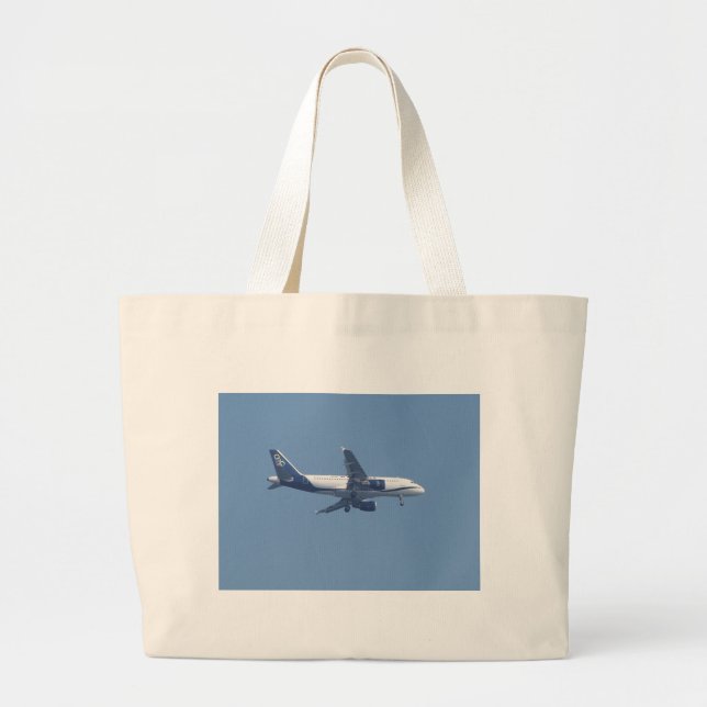 Greek Passenger Jet Large Tote Bag (Front)