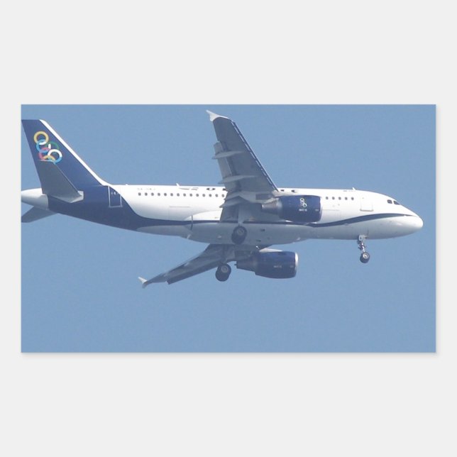 Greek Passenger Jet Rectangular Sticker (Front)