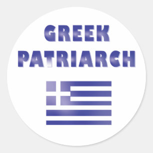 Greek Patriarch Funny Saying Blue White Classic Round Sticker